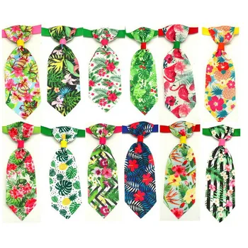 100 бр. летни вратовръзки за кучета в тропически стил, аксесоари за кучета, вратовръзки-пеперуди за малки кучета, Принадлежности за грижа за домашни любимци