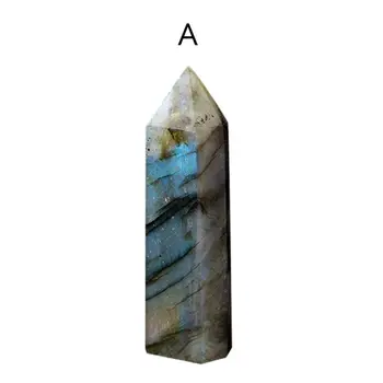 100 Натурален лабрадорит, Лунен камък, кристал камък с шестиугольным ръба, Размагничивающий Енергиен камък, кварц украса