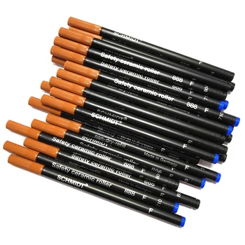 12 бр./лот, керамична дръжка-roller, приготвени за писалки, ЧЕРНО или синьо Schmidt SRC 888 F, комплект канцеларски материали за учениците