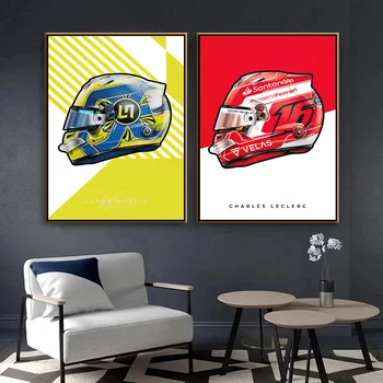 2022 Състезателна Каска от Формула 1, Формула 1 Стенно Изкуство Платно Живопис Плакати на скандинавскую тема И Щампи Стенни Пана За Дома Хол