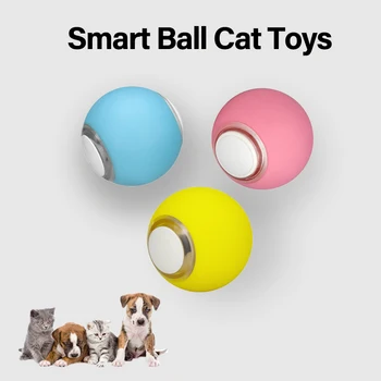 Led светлинен гравитационный умен катящийся топка, електрическа USB зареждане, котешки топка, играчки за котки, интерактивни За тренировка котки, самодвижущиеся играчки