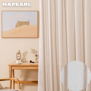 NAPEARL Модерни европейски Шарени Завеси, Прозрачни Тюлевые Завеси Светъл домашен текстил за хола Кухня
