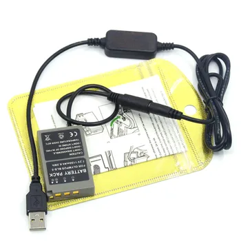 USB захранващ кабел + Конектор dc BLS-5 PS-BLS5, Фиктивен Батерия за Olympus PEN E-PL7 E-PL5 и E-ФПЧ2 Stylus1 1S OM-D E-M10 E-M10 Mark II и III