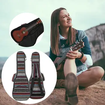 YOUZI 21 23 26 инча, холщовая чанта за ukulele в национален стил, памук калъф с двойна каишка за ukulele-китара
