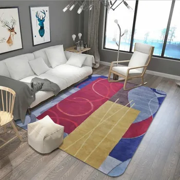 Геометрични цветни килими, декорация за хол, спалня, килими и постелки, кухня, баня, водопоглъщаемост, имат противоплъзгаща лента, мека подложка за пода