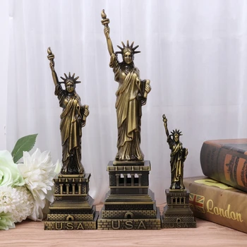 ЗАБЕЛЕЖИТЕЛНОСТИ САЩ Статуята на Свободата Метална модел Украса на масата Притурка Занаятчийски подарък