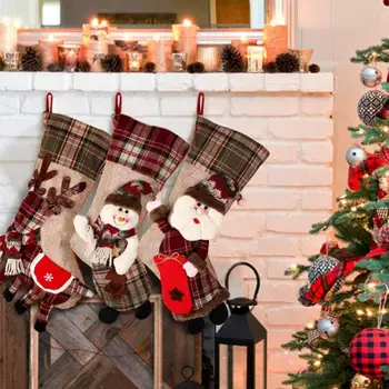 Коледни аксесоари Коледни чорапи Украшение, Висулка Подарък пакет Дядо Коледа, Снежен човек Лосове Чорап Висулка Подарък пакет