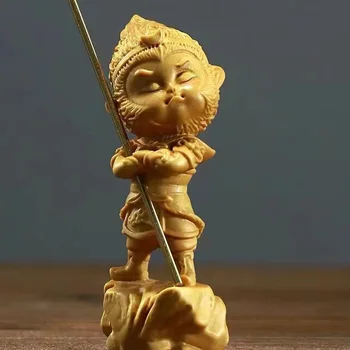 Мини-декорации за дърворезба Китайски филм (Пътуване на Запад) Кралят на маймуните дървени занаяти на децата подаръци