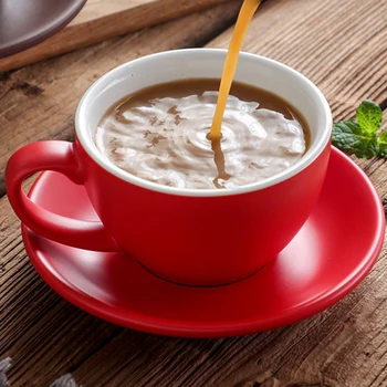 Млечен Дизайн Цветни Чаши За Кафе Капучино Подарък Еспресо Следобед Чаени Чаши Керамични Лате Зелен Набор От Кафе Чаши Tassen Kaffee