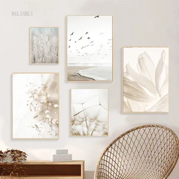 Модерен интериор за дневната, плакат с растително любимец на гледката, печат върху платно, картина с пейзаж от природата, Cuadors Decorativos