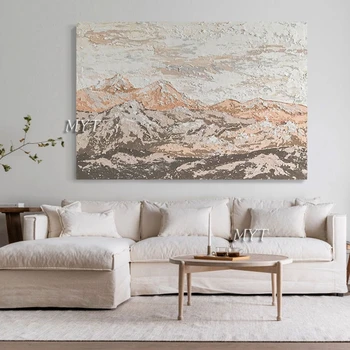 Най-новият дебела текстура Планински акрил Абстрактна живопис Дизайн Голяма стенни картина за Хола Изкуство Без Рамка Декорация на дома