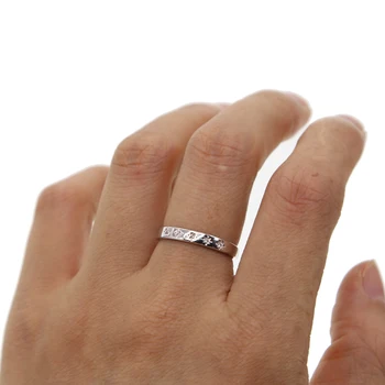 Ново записване, модерен пръстен с прости цветове, нежна двойка пръстени, бижута на годежен пръстен, cz, златист цвят, търговия на едро