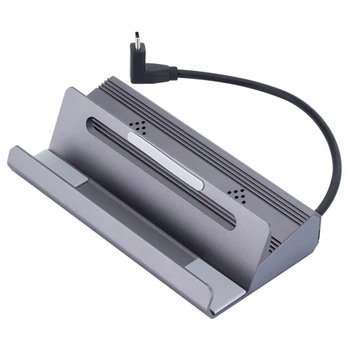 Парна докинг станция Rocoren 6 в 1 ХЪБ USB Type C-HDMI-Съвместим 4K 60Hz RJ-45 на USB 3.0 Steamdeck зарядно устройство ще захранване на телевизионна база