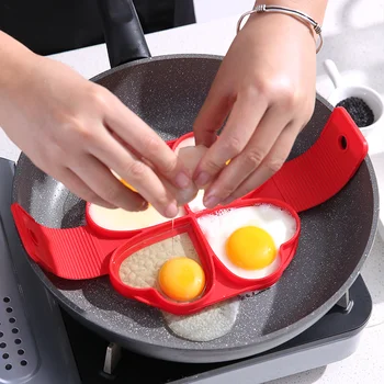Пръстен за палачинки с яйце, антипригарная форма за приготвяне на палачинките, силиконова яйцеварка, отразител на тестисите, форми за омлет за кухня, Аксесоари за печене