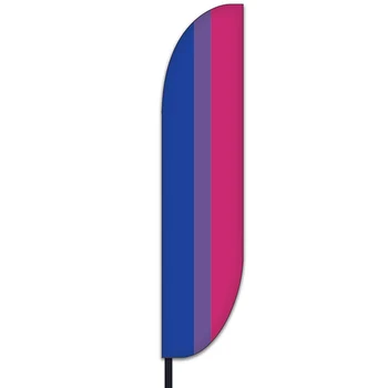 Рекламен флаг бисексуальной гордост, банер Swooper, вязаный от полиестер (хардуер в комплекта не са включени) Полет на автомивка в работилница