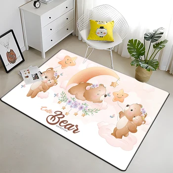 Сладък килим с анимационни мечка, килими за хол, постелки за спални, сладък мат за деца, подложка за баня, кухненски мат