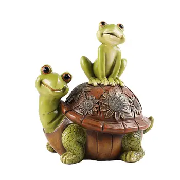Статуетка на жаба-костенурки, лека статуетка на жаба-костенурка, подарък без чеп, здрава сладка фигурка на животно, градинска украса