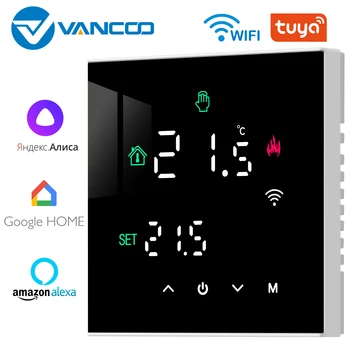 Умен WiFi-термостат VANCOO, програмируем терморегулятор газов котел за отопление на пода и вода от Hristo App Control, Алекса