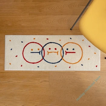 Японските подложки Smile, Сладък килим, правоъгълни абсорбиращи вратите подложки за крака, декоративен килим, кратък мат етаж за всекидневната, подложка за баня
